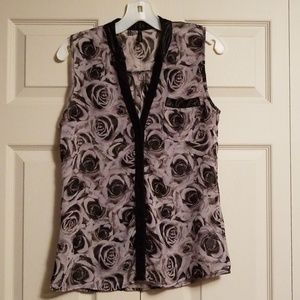 Maurice's Small Sheer Sleeveless V-neck Shirt